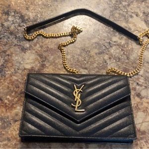Authentic YSL wallet on chain crossbody